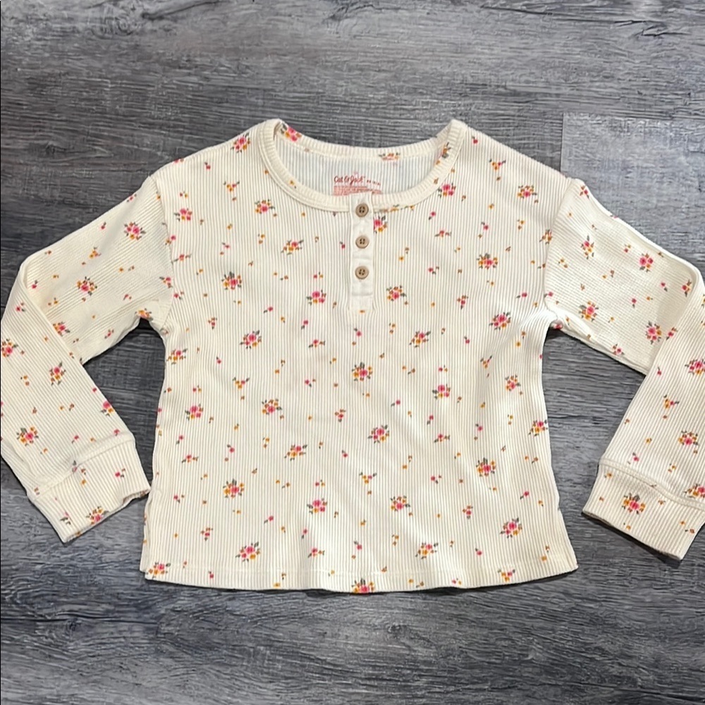 Floral Kids Shirt - Cream
